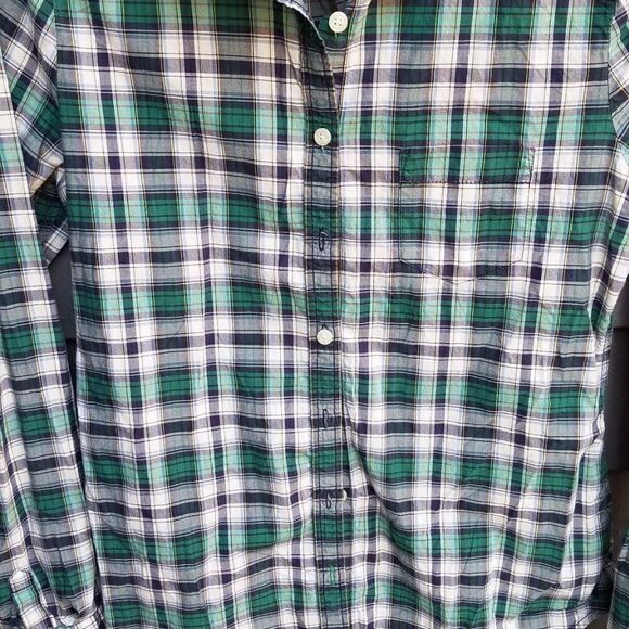 American Eagle Outfitters Green/Gray/Black Plaid Button Down Shirt Size Med - Picture 3 of 6